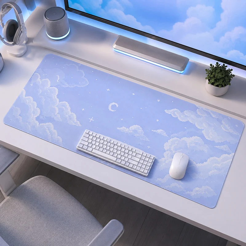 Фото Коврик для мыши Blue Moon Cloud Sky Gaming с принтом по индивидуальному заказу, коврик для мыши XXL, нескользящий коврик для клавиатуры, коврик для мыши для настольного компьютера №1