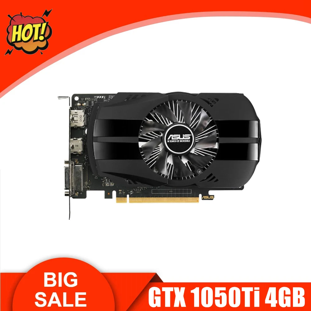 Видеокарта ASUS GTX 1050Ti 4 Гб 128 бит GDDR5 видеокарты GTX1050ti GPU