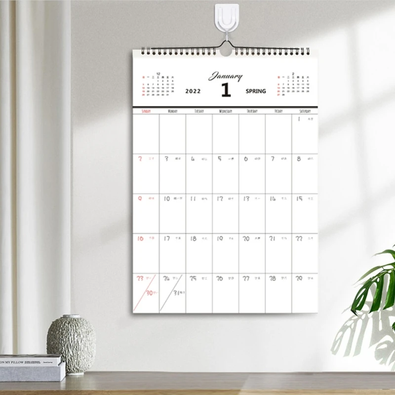 

2022 Wall Desk Flipping Calendar Planner Vertical Monthly Calendar Spiral Planner Indoor Ornaments for Teacher Classroom