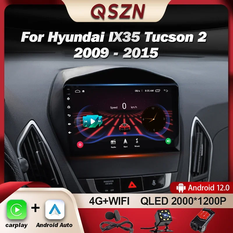 

QSZN For Hyundai Tucson 2 LM IX35 2009 - 2015 Car Radio Multimedia Video Player GPS 4G Carplay Android 12 Autoradio 2K QLED DSP