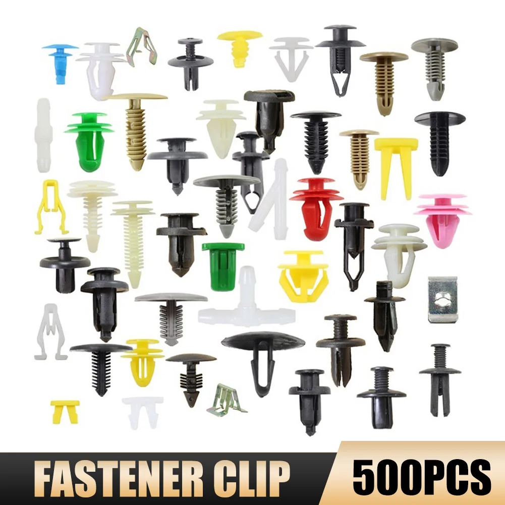 

500PCS Car Fastener Plastic Car Retainer Clips Bumper Push Rivet Door Penal Clip Replacement Kit Mixed Random Sizes And Styles