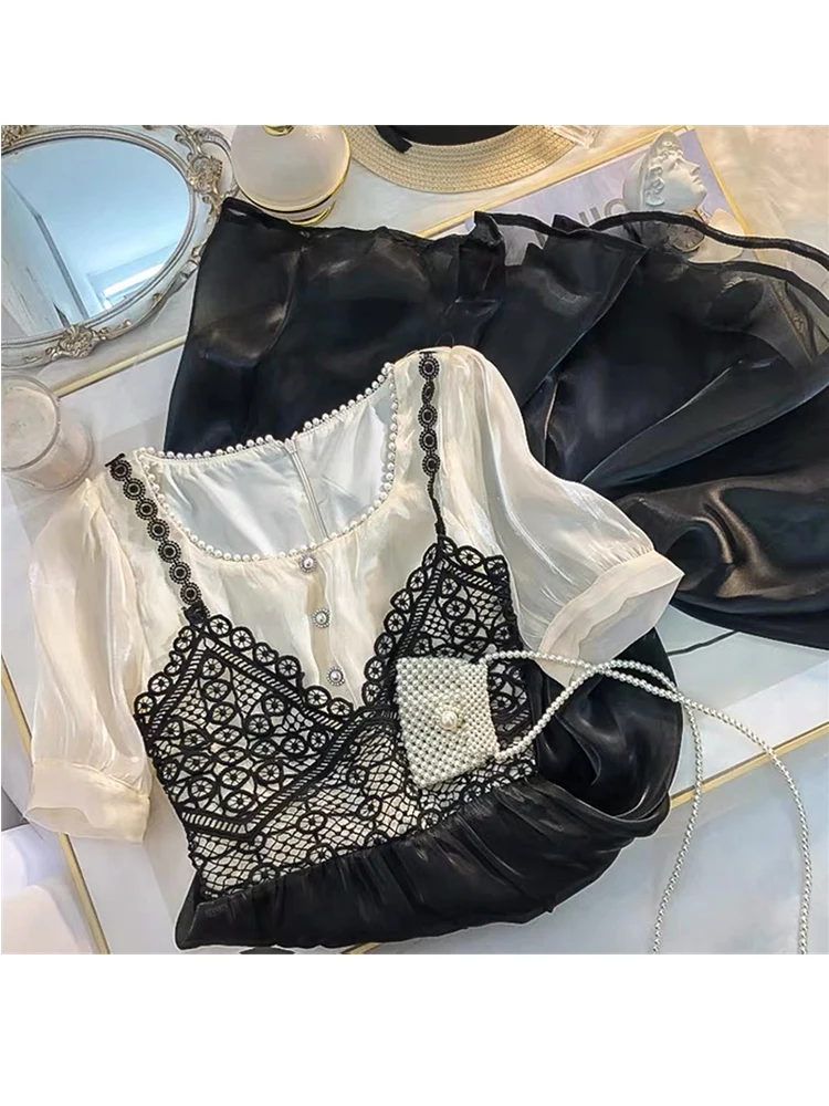 

Платье женское ТРАПЕЦИЕВИДНОЕ средней длины с квадратным вырезом и пышными рукавами