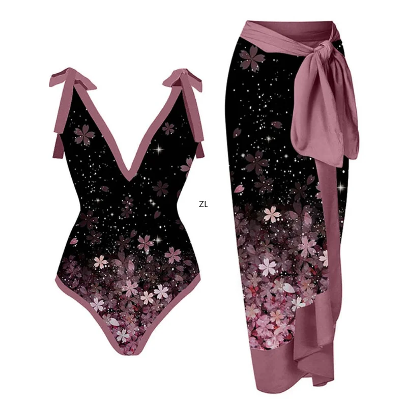 2023 New Fashion One Piece Swimsuit Womem Beach Dress Holiday Retro Swimwear Female Luxury Bowknot Brazilian Bathing Suit Summer