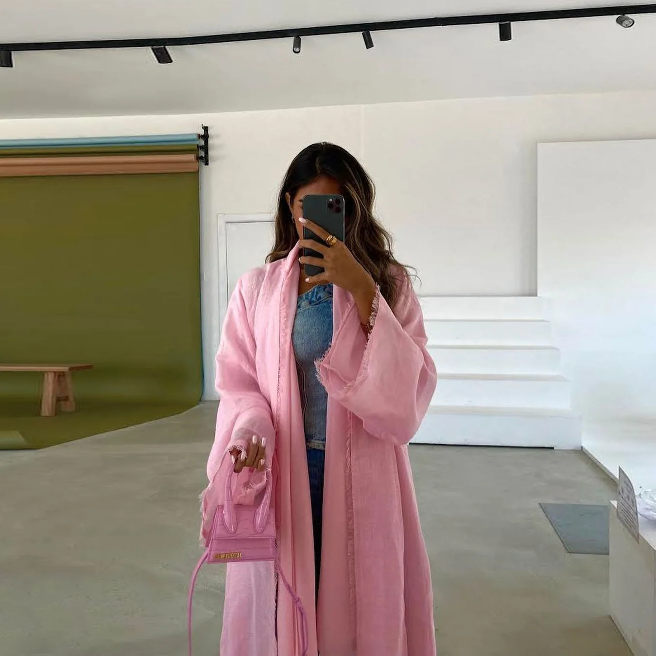 Женское длинное пальто Jalabiya однотонное из хлопка и льна на средний восток в