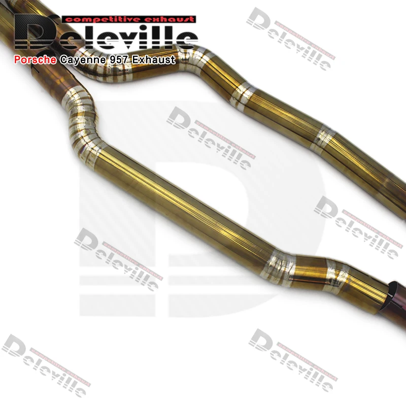 Фото Выхлопная система Yooking для Porsche Cayenne 957 3.6/4.8T 2006-2010, титановый катафлюксный выхлоп с даунпайпом №5