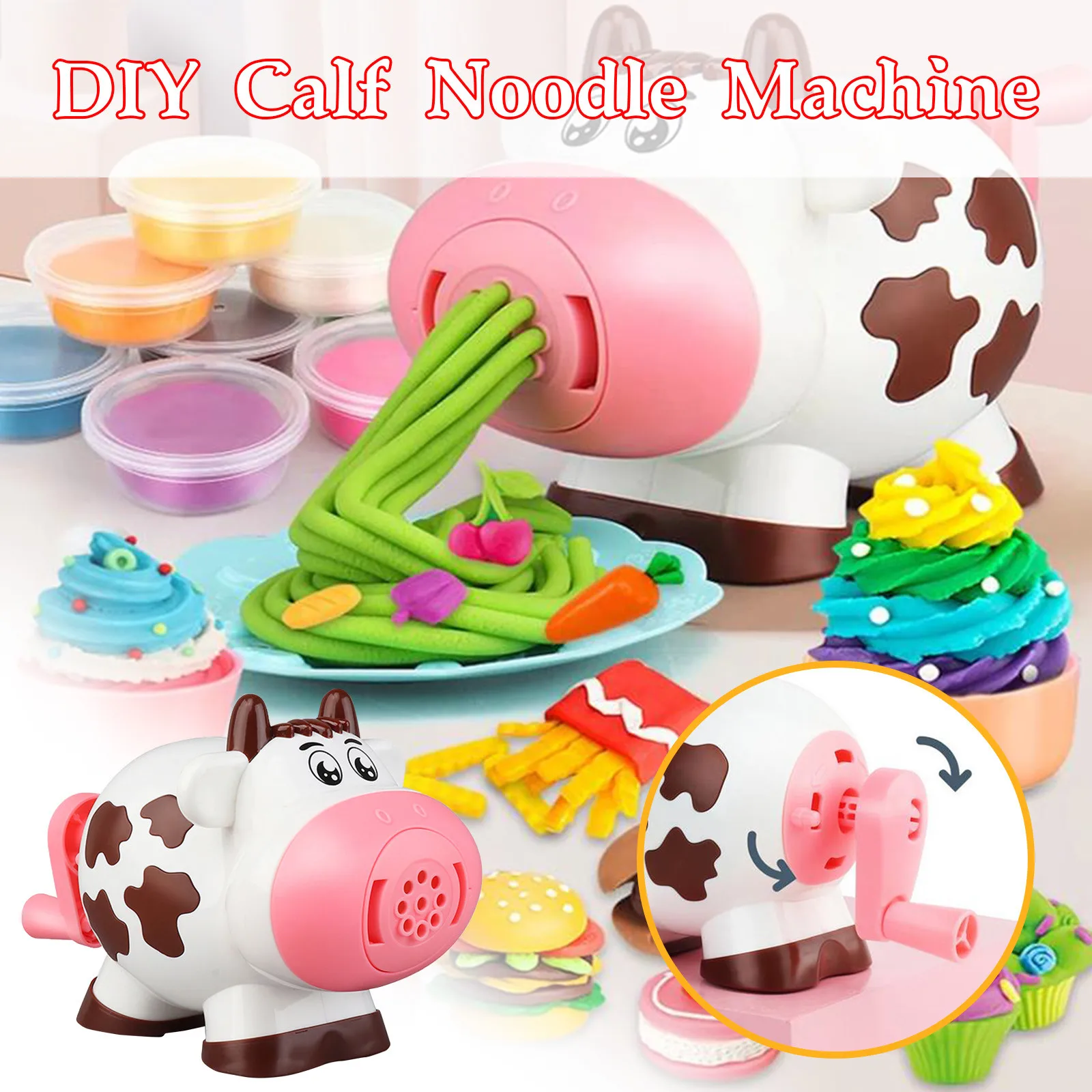 

Board Games for Two Year Old Boys Mud Toy Color Diy Mud Noodle Machine Machine Noodle Cow Color Creative Magnetic Rotating