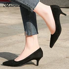 Женские туфли-лодочки на высоком каблуке 5 см, с острым носком