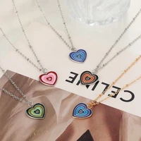 trendy love heart pendant necklace for women colorful classic vintage fashion necklaces jewelry accessories