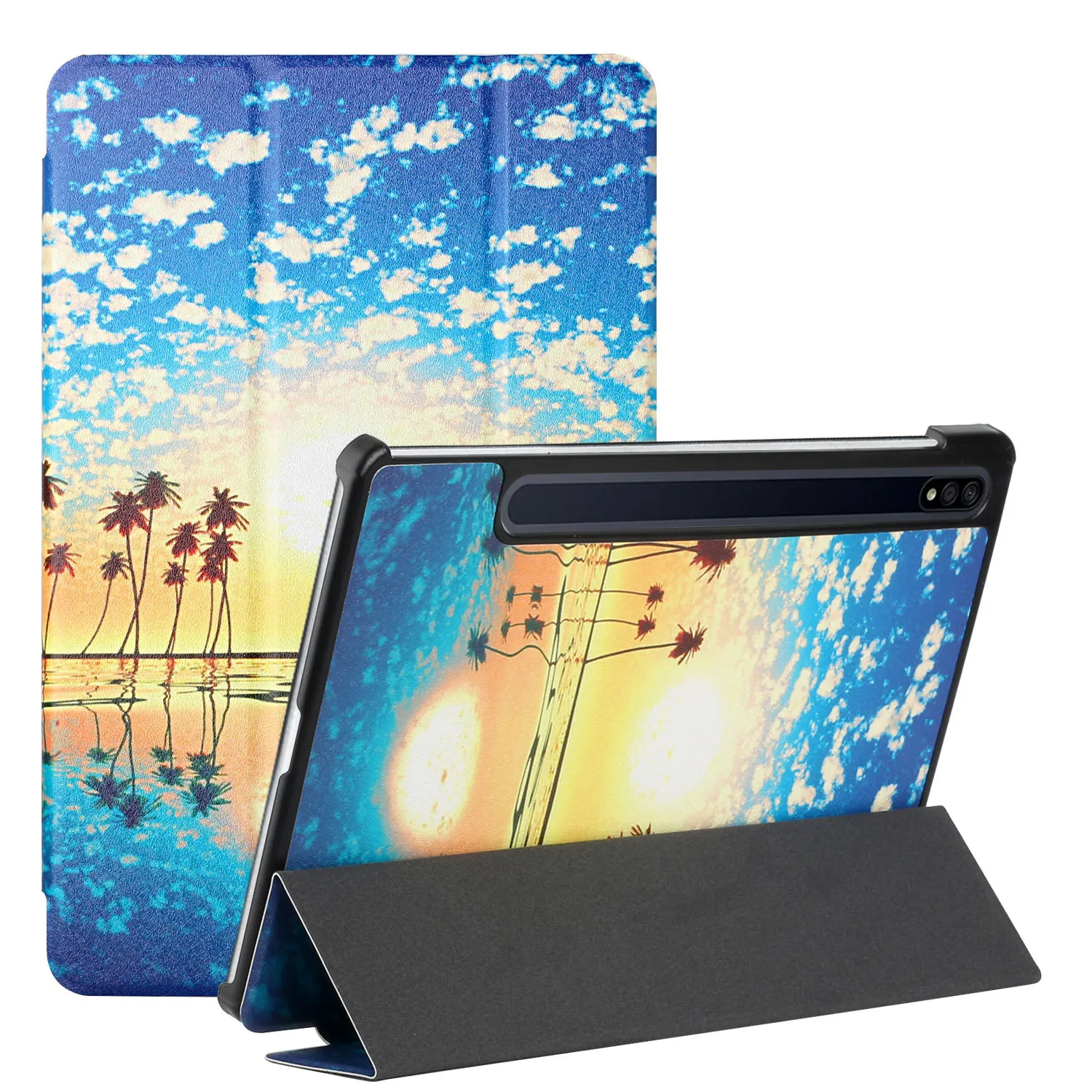 

Case For Samsung Galaxy Tab A 10.1 T510 A7 10.4 2020 A7 Lite 8.7 S7 plus s6 Lite T615 Flip Trifold Stand Case PU Leather Cover
