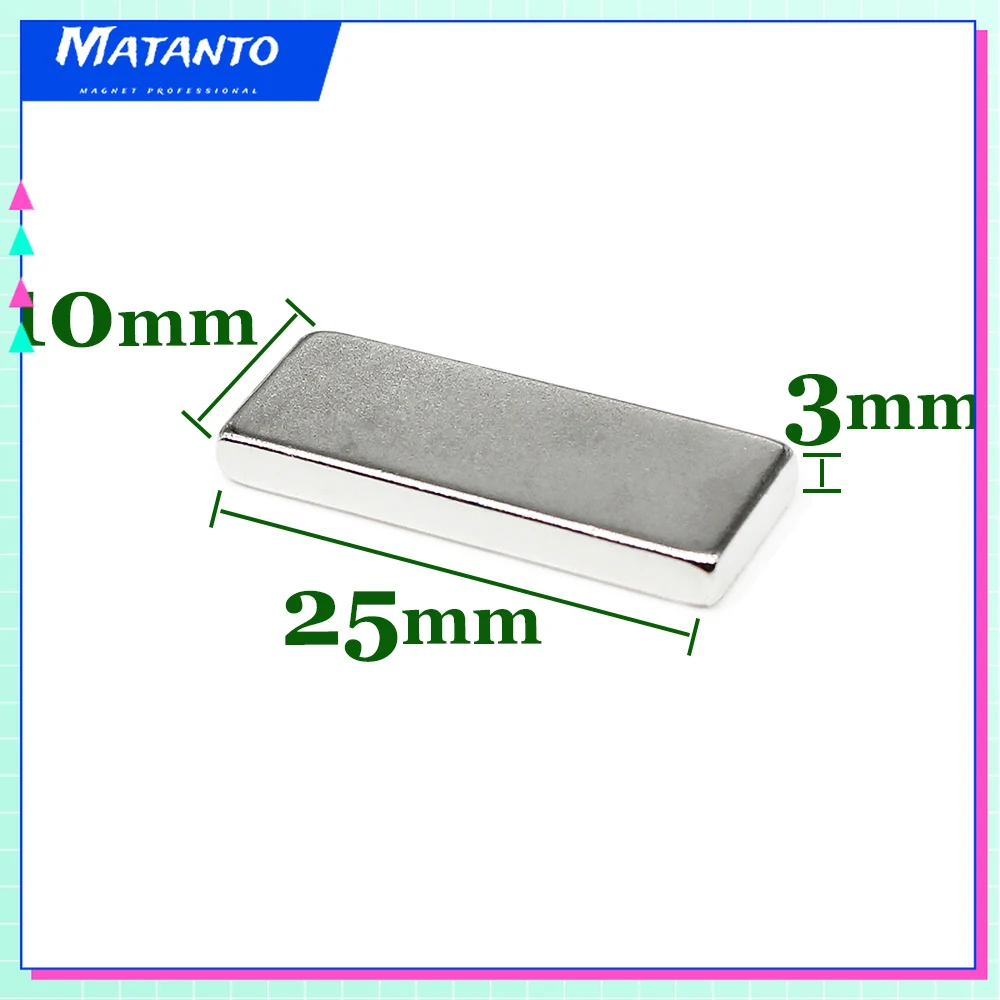 

2/5/10/20/30/50PCS 25X10X3mm Rectangular Powerful Strong Magnetic Magnets N35 Block Rare Earth Neodymium Magnet 25x10x3 25*10*3