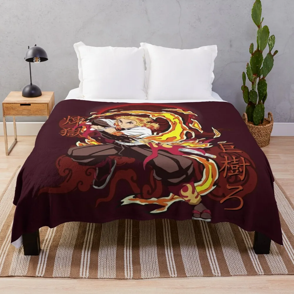 

Rengoku Kyojuro Fire - Kimetsu No Yaiba Throw Blanket blanket for baby Anti-pilling flannel flannel