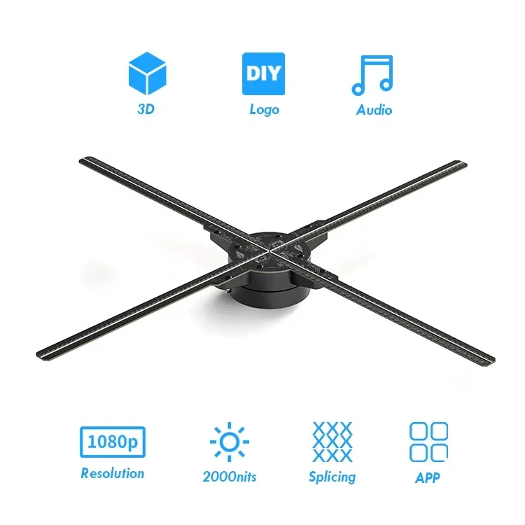 3D проектор HDFocus голограма Wifi беспроводной голографический вентилятор голограмма