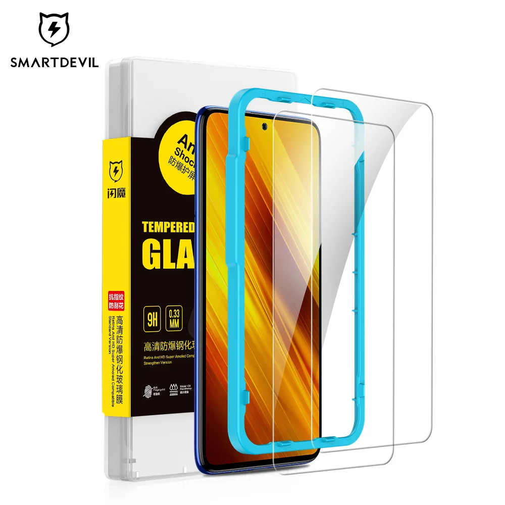 SmartDevil Tempered Glass for Xiaomi POCO X5 F5 F3 X3 Pro F4 X4 GT Screen Protector for Poco M3 M4 Pro HD Protective Glass Film