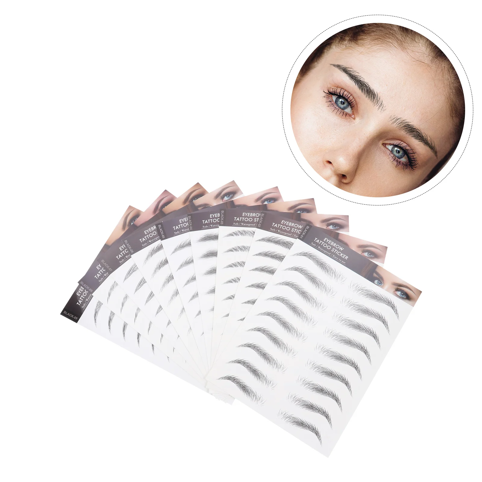 

Eyebrowtattoos Brown Sticker Eyebrows Imitation Hairtransfers Dark False Off 6D Black Peel Waterproof Tool Stickers Transfer