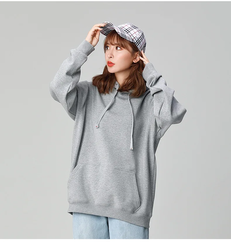 

Women's Casual Solid Hooded Pocket Long Sleeve Pullover Sweatshirt Top Blouse For Female Women Hooded white