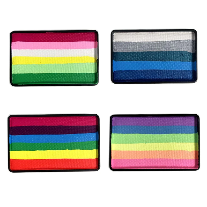 

Горячая Распродажа Радужная краска для лица неоновая УФ краска для тела активация водой подводка для глаз Палитра для Хэллоуина вечеринки ...