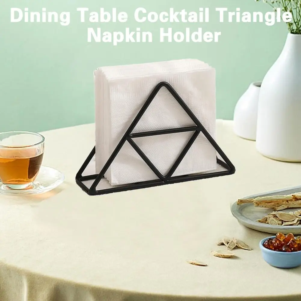 

Triangle Napkin Holder Creative Space Saving Round Edges Minimalistic Triangular Metal Napkin Holder Restaurant Accessories