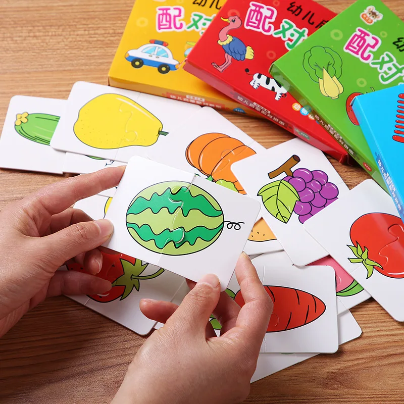 

32PCS Toddler Card Match Game Cognitive Truck Fruit Animal Life Set Puzzle Baby Children Cognitive Early Educational Puzzle Toy