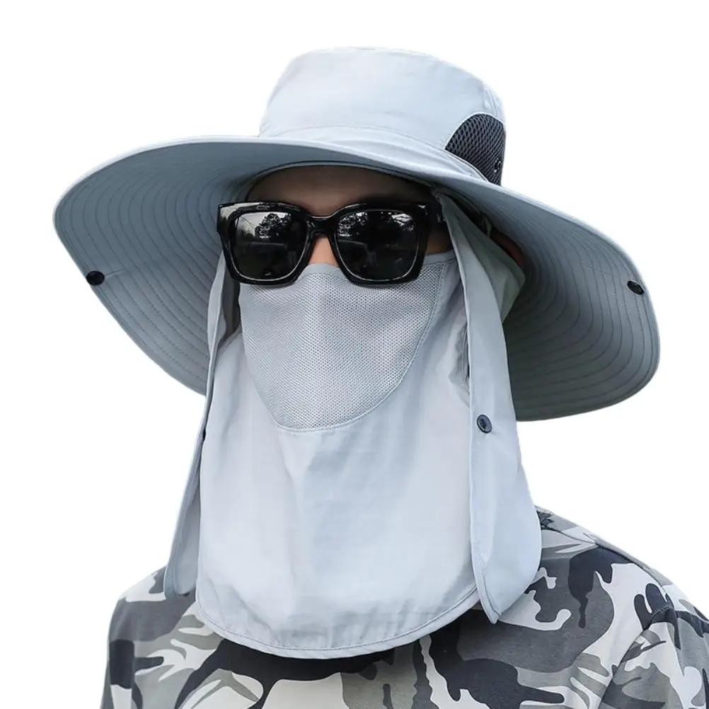 

Men And Women Detachable 14CM Big Brim Hat Protection Visors Bucket Hat Sunscreen Fisherman Hats Fishing Cap Mountaineering Hat