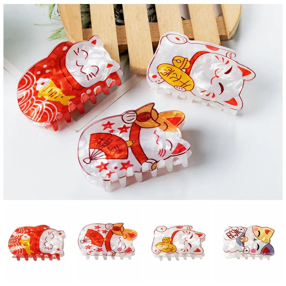 

Кошачья заколка для волос с надписью креативная притягивающая удачу рыба акула зажим для девушек/дам большого размера