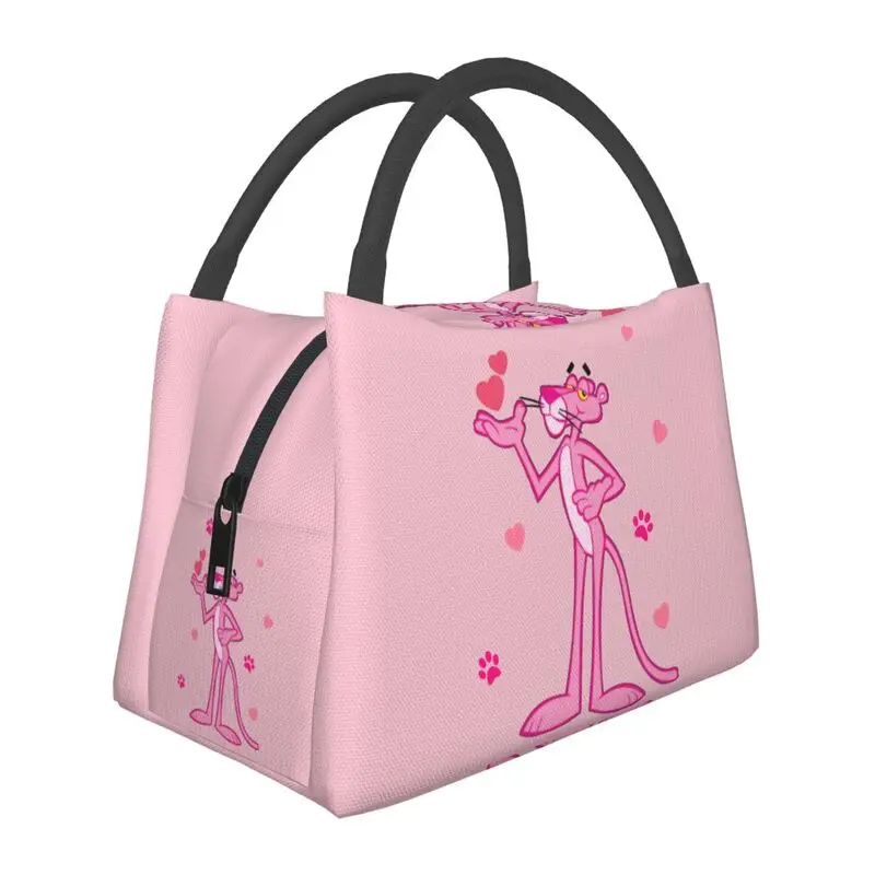 

Pink Panther Thermal Insulated Lunch Bag Women Cartoon Character Portable Lunch Container for Work Travel Storage Meal Food Box