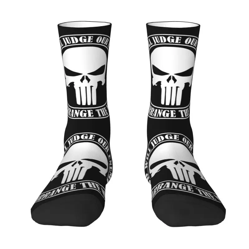 

Skeleton Skull Heavy Metal Punishers Dress Socks Men's Women's Warm Fashion Crew Socks