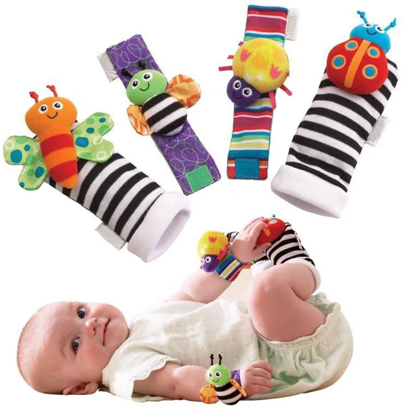 

Rattle Set Baby Sensory Toy Socks Wrist Rattles Bracelet Popular Praise 0-4 Years Old Cartoon Socks For Children Universal