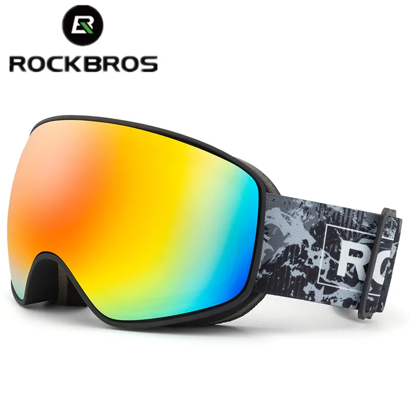 

Официальный магазин Rockbros, лыжные очки, очки для катания на лыжах и сноуборде, противотуманные лыжные ветрозащитные Регулируемые очки для снега