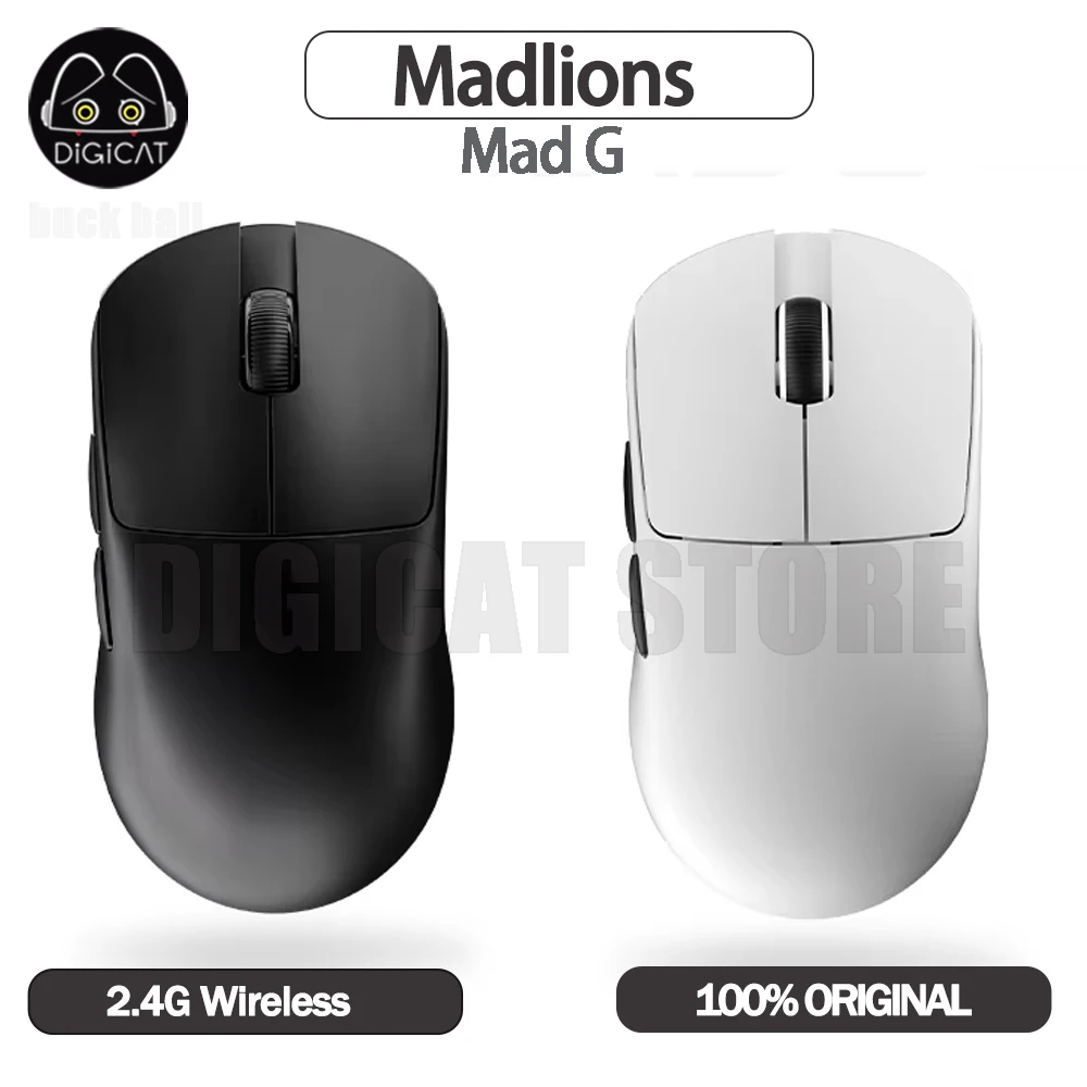 Беспроводная мышь Madlions Mad G 8k легкая без отверстий на заказ Paw3395 Nordic52840