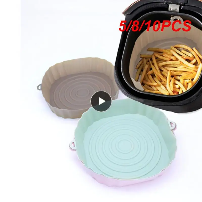 

5/8/10PCS Multi-functional Barbecue Mat Silicone Air Fryer Basket Cake Tools Fried Pizza Chicken Mat Air Fryer