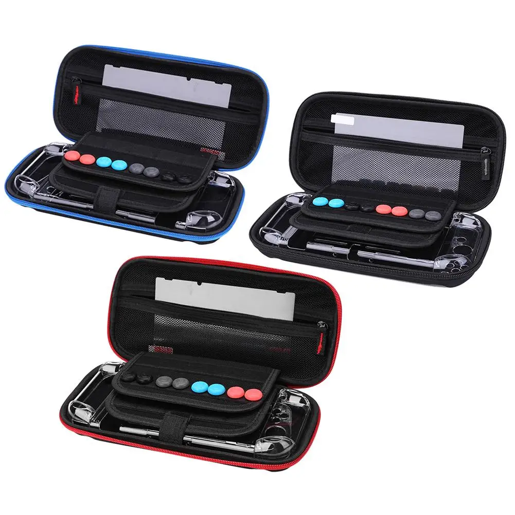 

4 in 1 Storage Bag Crystal Case Inner Layer Made of Scratch-Proof Flannel Cloth Film Guards Rocker Cap Fit for Nintend Switch NS