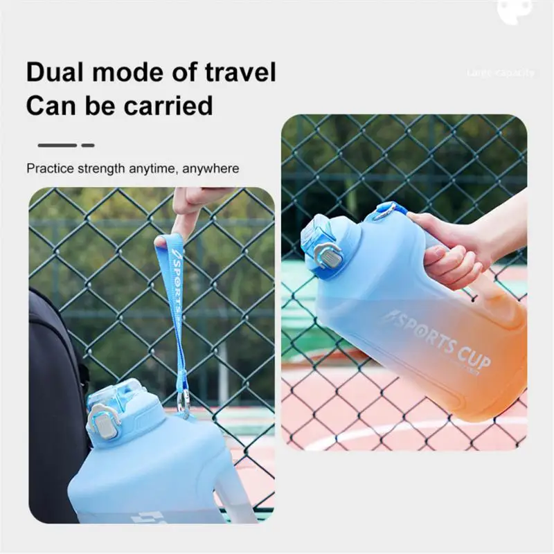 

1.5/3.8 Liter Water Bottle With Straw Large Portable Travel Bottles For Training Sport Fitness Cup Outdoor Sports Frosted Straw
