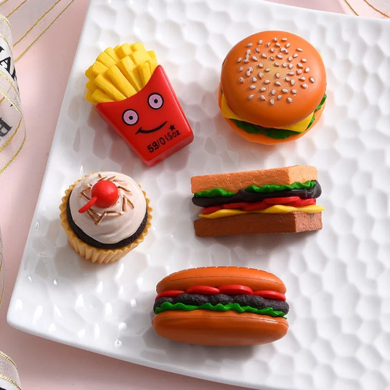 

Resin Simulation of Burger Fries Dessert Accessories Handmade DIY Cake Keychain Accessories Doll House Props