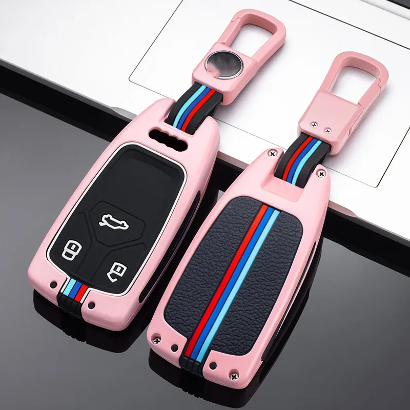 

Car Key Fob Cover Key Bag For Audi a1 a3 8v a4 b9 a5 a6 c7 q3 q5 q7 tt Holder Shell Auto Keychain Protect Set Accessories
