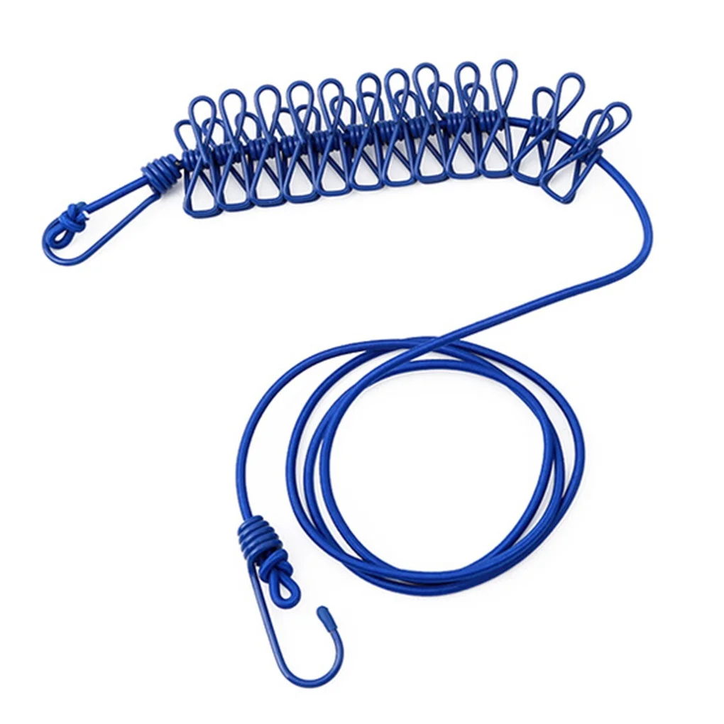 

Эластичная ветрозащитная бельевая веревка с зажимами