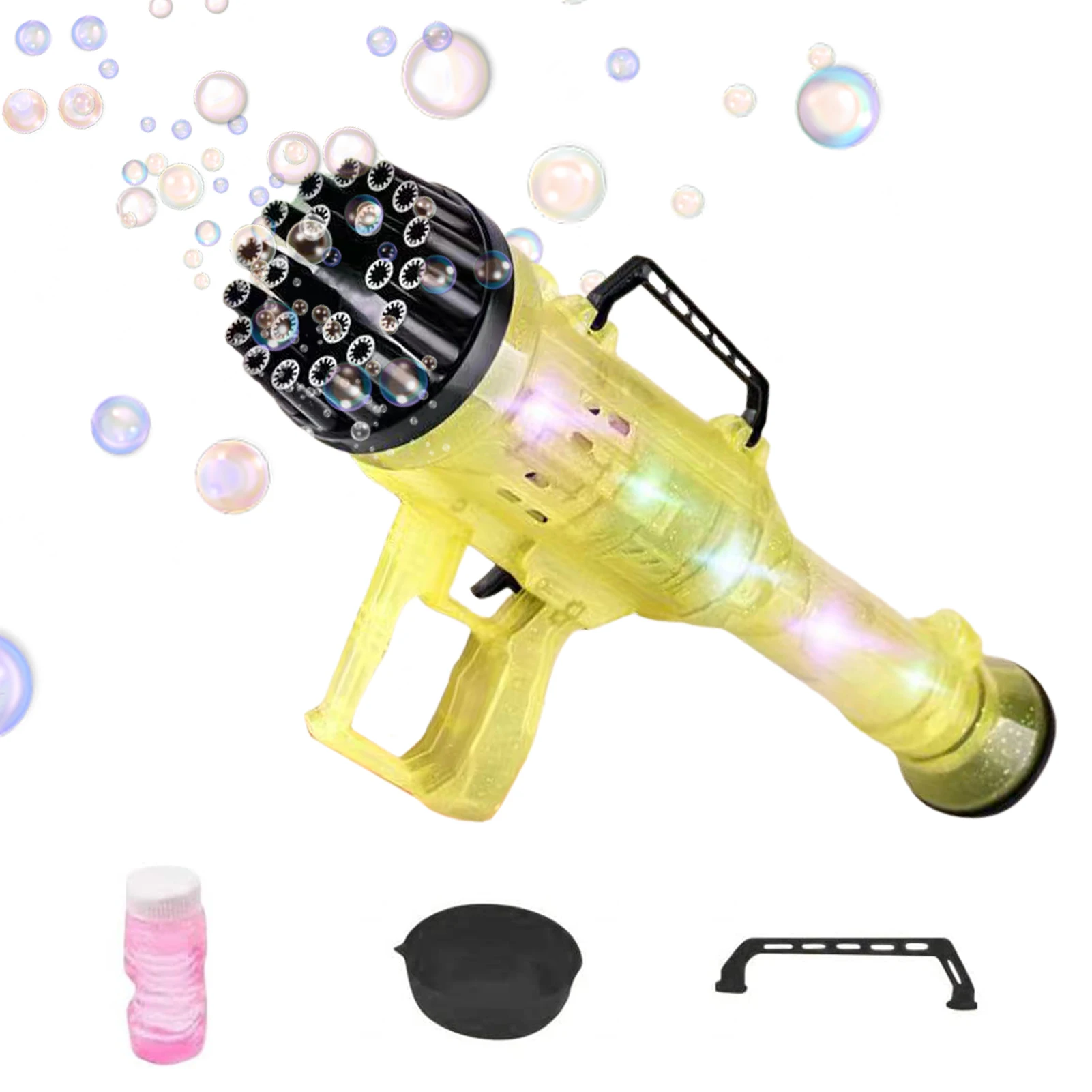 

Игрушка-воздуходувка для пузырей с 21 отверстием, электрическая цветная лампа, бластер для пузырей, уличные игрушки для детей, устройство дл...