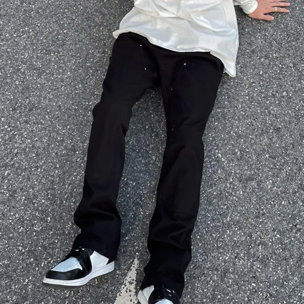 

Vintage Elastic Waist Men Pants Casual Pants Streetwear Lightweight