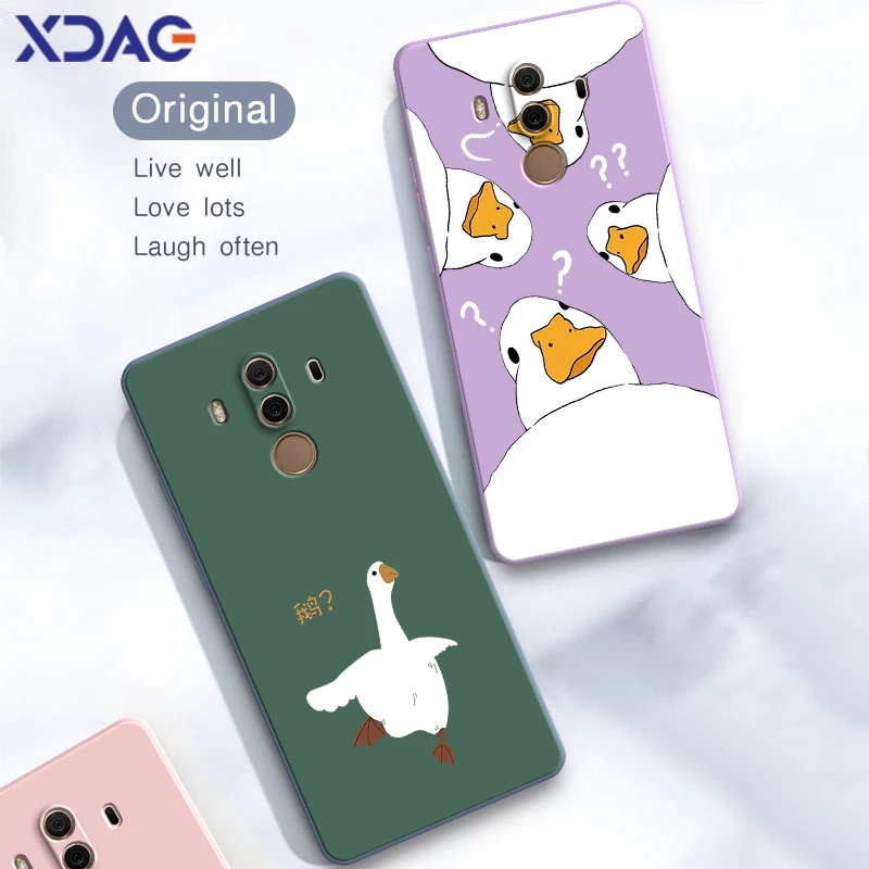 Милый чехол для телефона с уткой-идиотом для Huawei Mate 9 10 Pro, Мягкая силиконовая задняя крышка Mate9 Mate10Pro, модные аксессуары для девочек, сумка