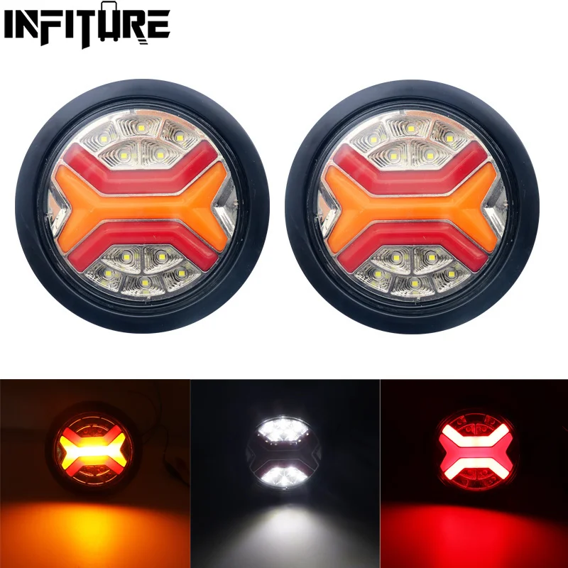 

2 шт., светодиодные задние фонари для пикапа, грузовика, 12 В, 24 В