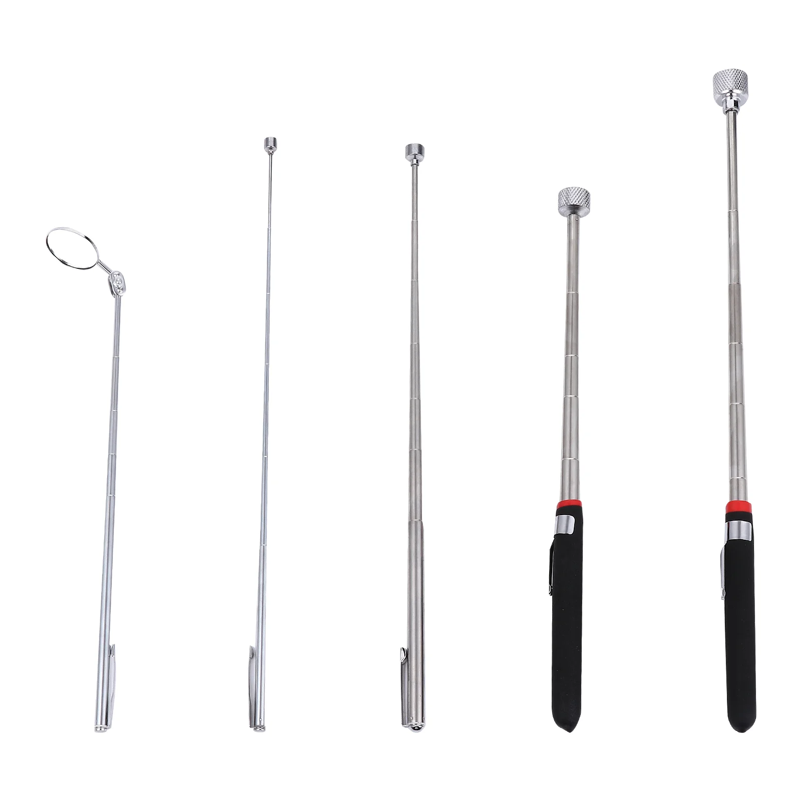 

5pcs Magnetic Pickup Telescoping Tool Durable Inspection Mirror Magnet Stick for Auto