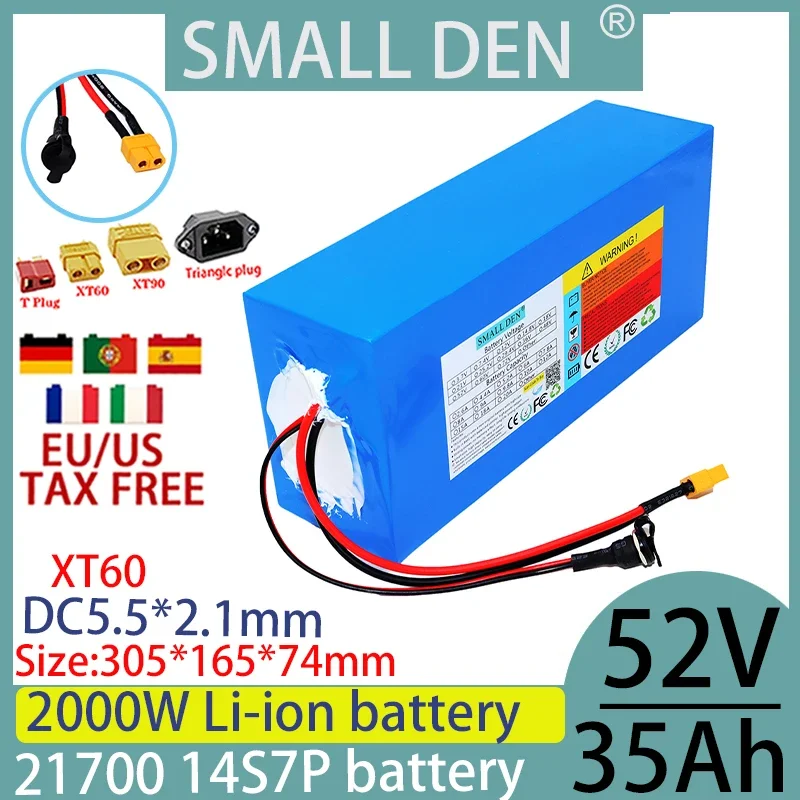 52V35ah 21700 14S7P литий-ионный аккумулятор BMS 2000 Вт мотоцикл внедорожник электромобиль
