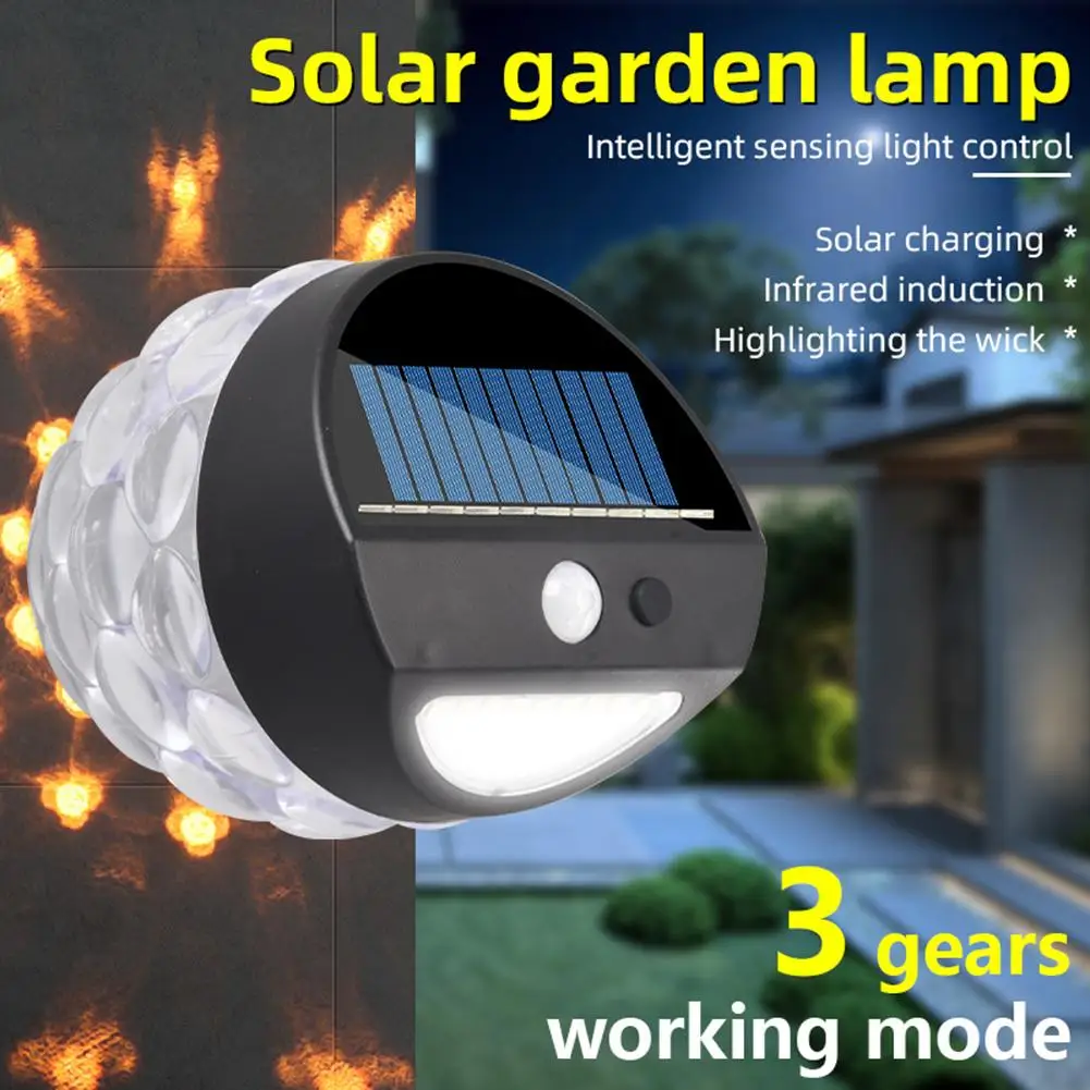 

Outdoor Solar Wall Lamp Waterproof Induction Flame Light Torch Light For Garden Lawn Yard Courtyard Decoration Sensor Wall Light