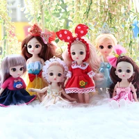 new mini 16cm bjd doll girl toy 3d eyes 112 makeup doll with clothes 13 movable joints send shoes kids ornament birthday gift