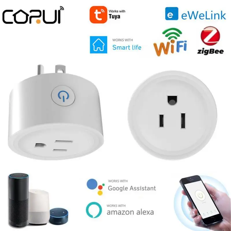 

Tuya WiFi ZigBee Smart Plug 10A Socket Ewelink Smart Life App Remote Control Works With Alexa Google Home US Standard Outlet