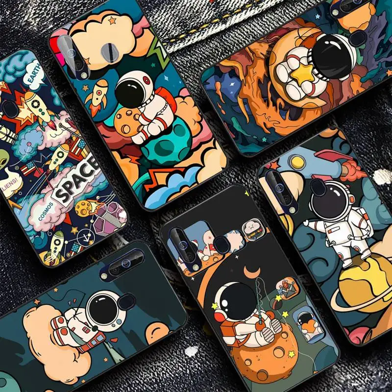 

Cute Star Astronaut Phone Case for Samsung A51 01 50 71 21S 70 31 40 30 10 20 S E 11 91 A7 A8 2018