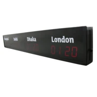 customizable world time zone wall led digital display world clock terminal buildingword clock led