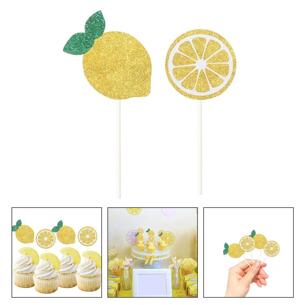 

Lovely Lemon Cupcake Insert Birthday Cake Insert Lemon Dessert Topper Cake Decoration