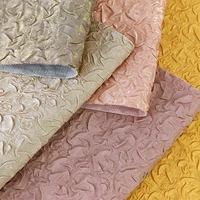 vintage solid color floral embossed iridescent faux fabric roll pu leatherette for bows bag clothes earring diy material30135cm
