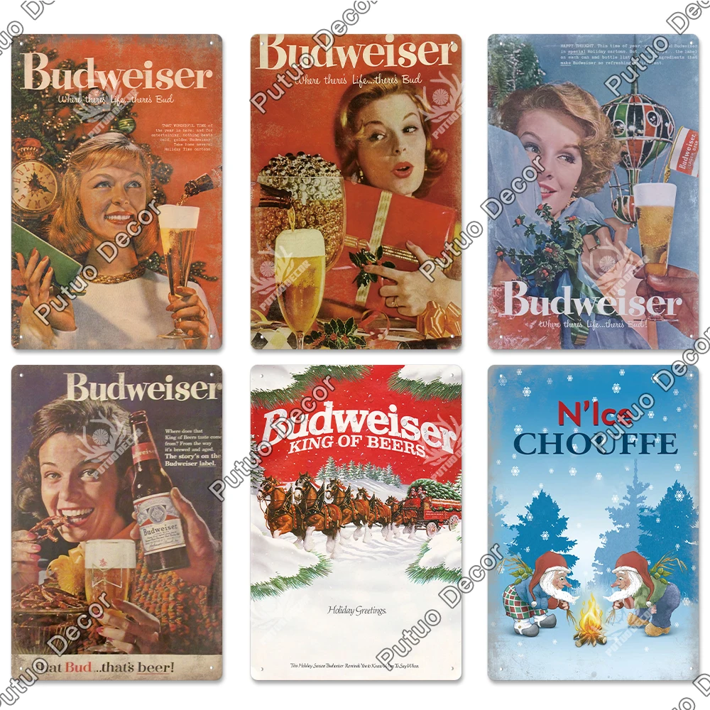 Декор Putuo Рождественский пивной металлический знак винтажный постер украшение