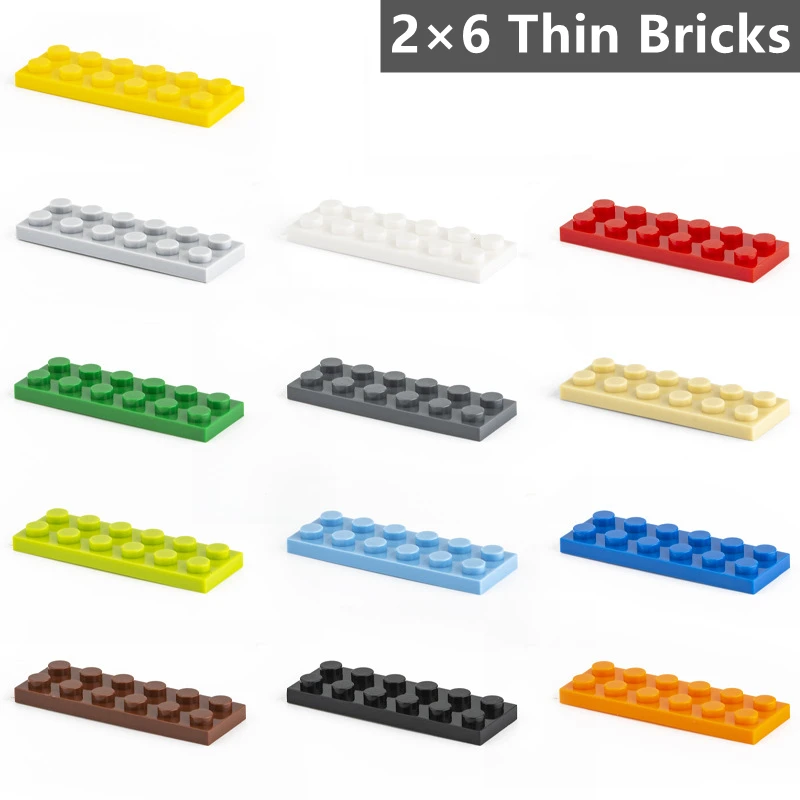 

60 Pcs/Lot Building Blocks Compatible With 3795 2×6 Dots DIY Thin Figures Plate Bricks Assembly Creative Toys Children Kids Gift
